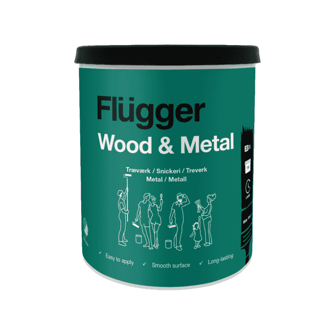 Flügger Halvmatt Färg för Trä och Metall