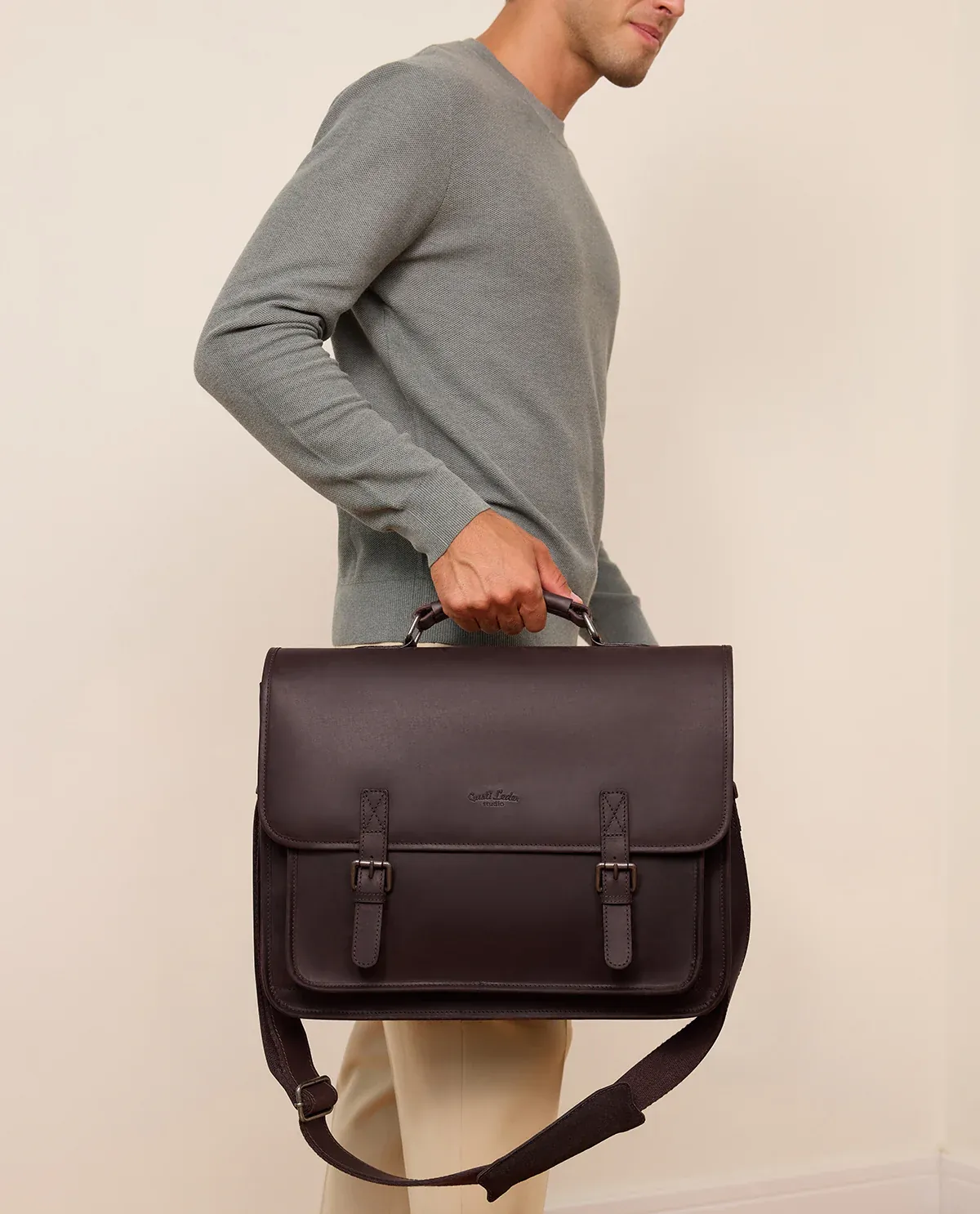 Portfölj Elmar i Brunt Läder