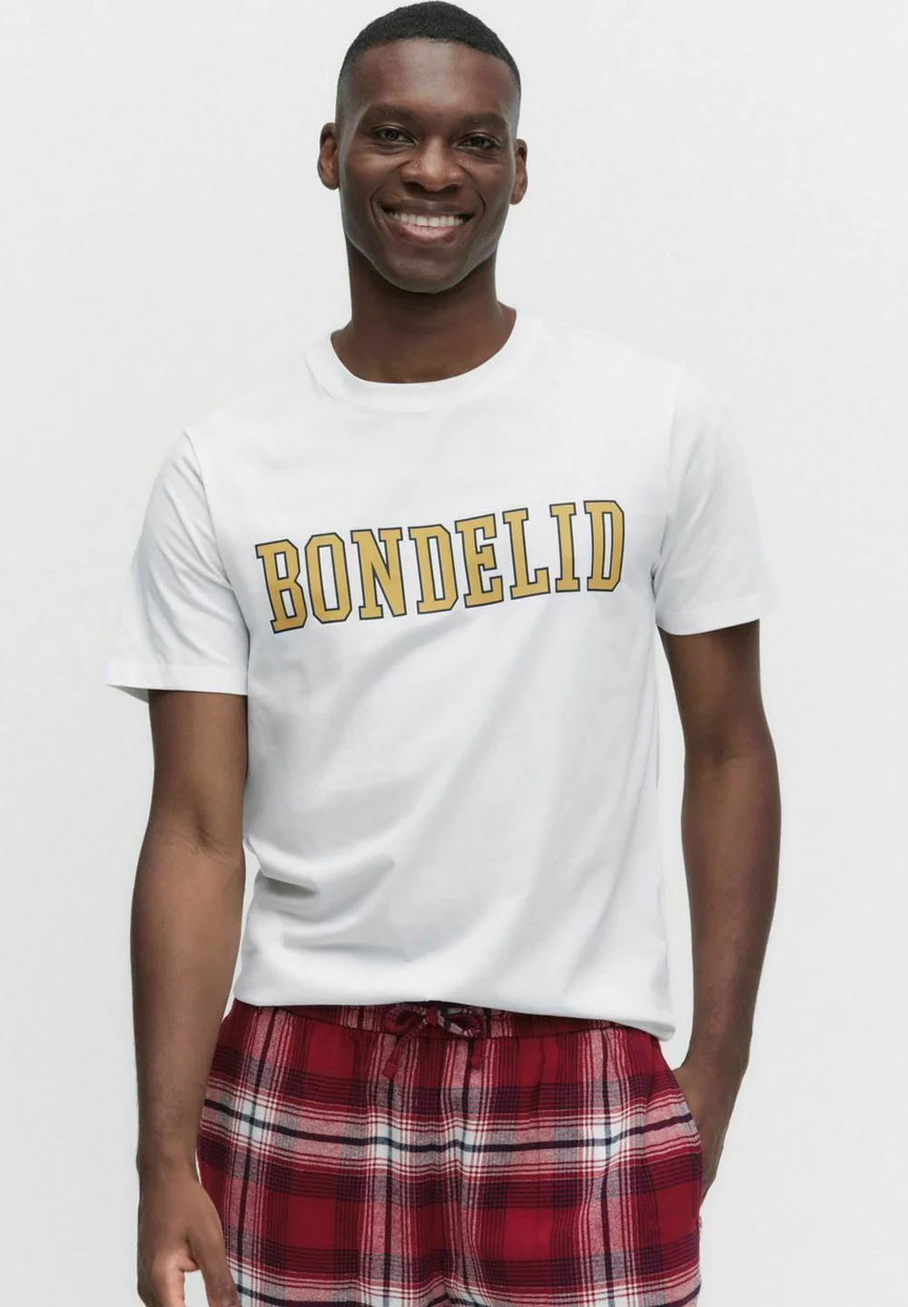 BONDELID Kim T-shirt med print – vit