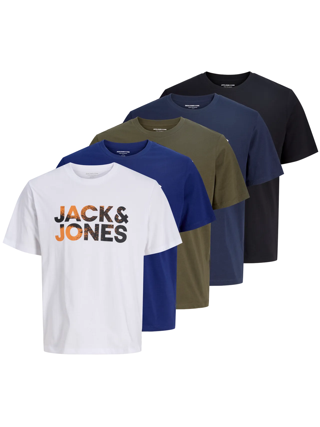 5-pack Mörkblå T-shirts Jack & Jones