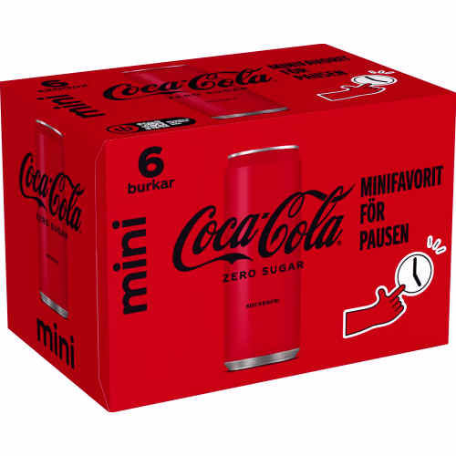 Mini Coca-Cola Zero. 6 x 20 cl.