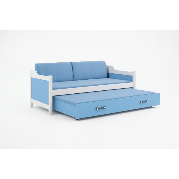 Juniorsäng Odense 90 cm Blå/Vit med Förvaring