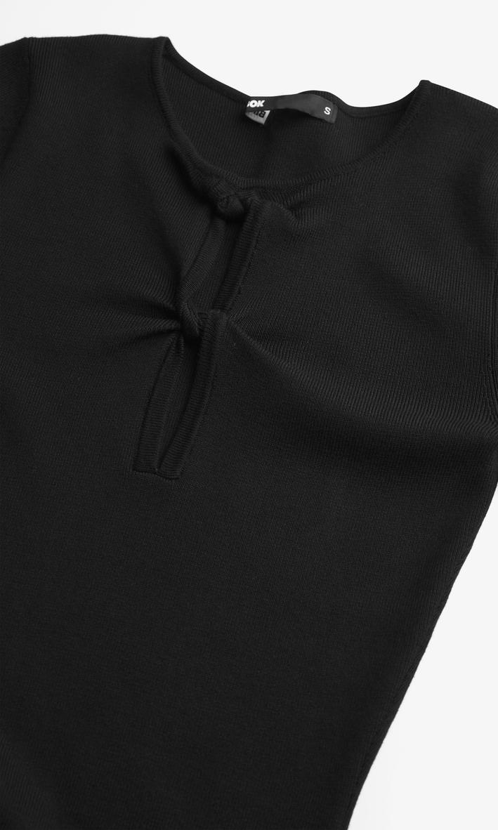 Svart Lucky stickad midiklänning för dam