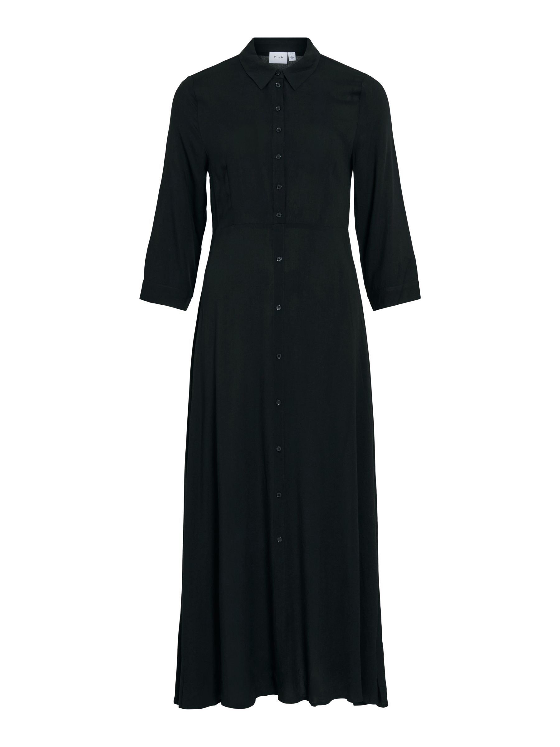 Elegant Svart Maxiklänning med Hög Hals