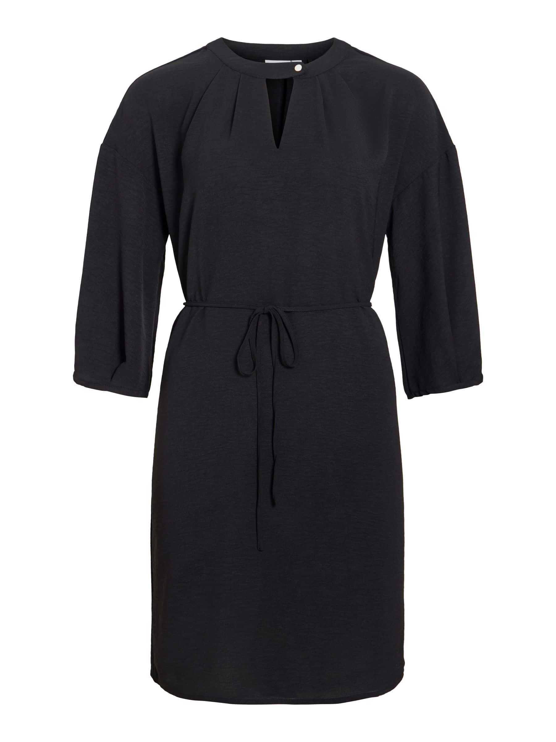 Elegant Svart Maxiklänning med Hög Hals