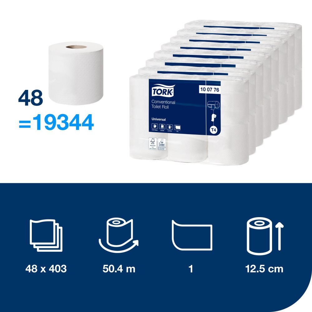 Toalettpapper TORK Uni T4 1-lag 6-pack