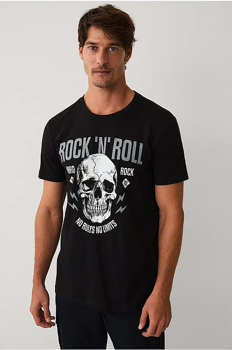 Ellos Svart T-shirt med Tryck