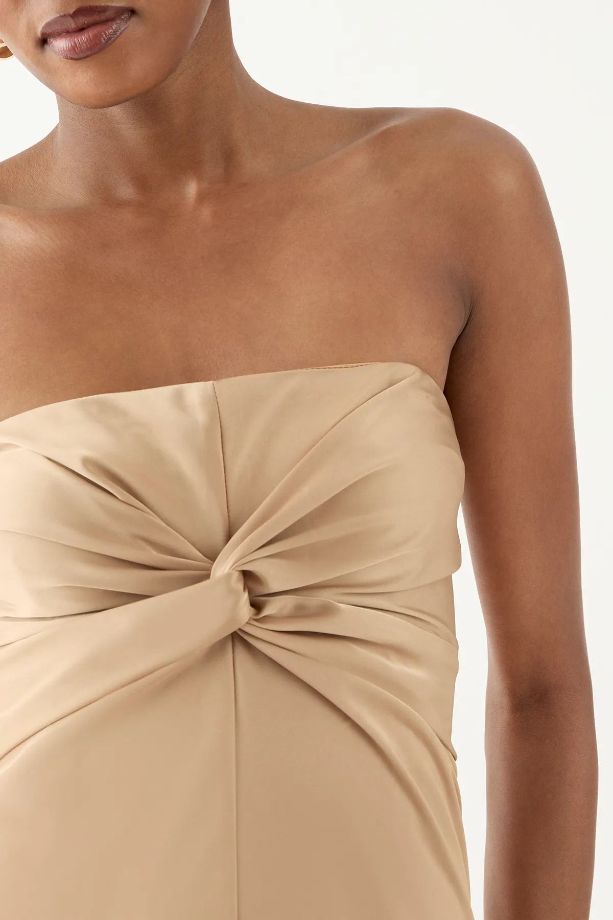 Bronze Brudtärneklänning med Knutdetalj