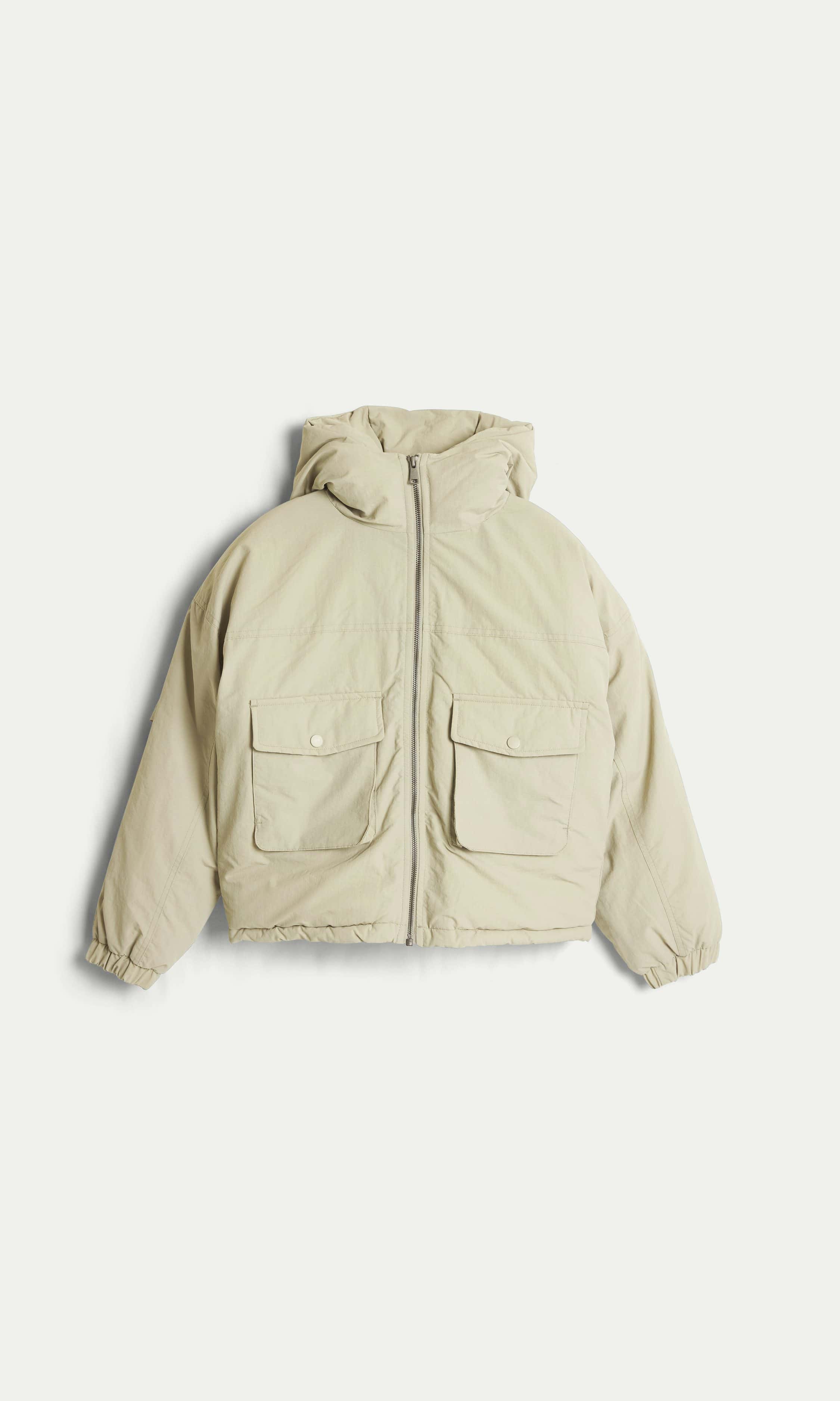 Beige Vadderad Jacka för Barn