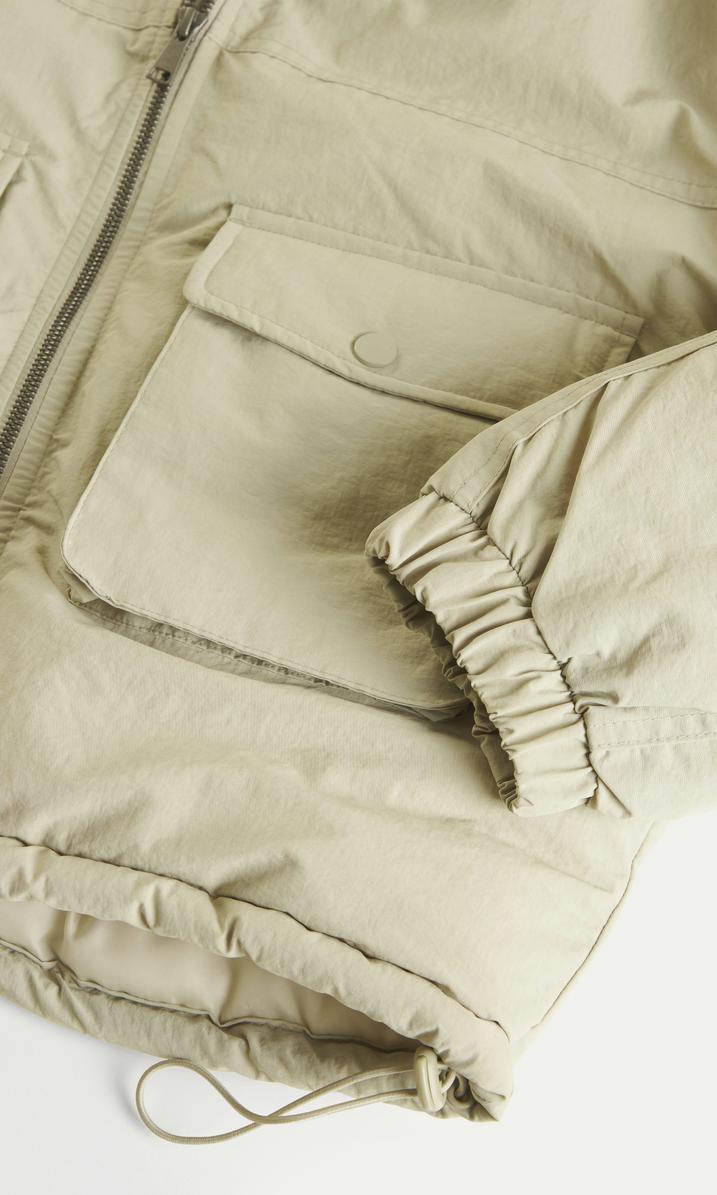 Beige Vadderad Jacka för Barn