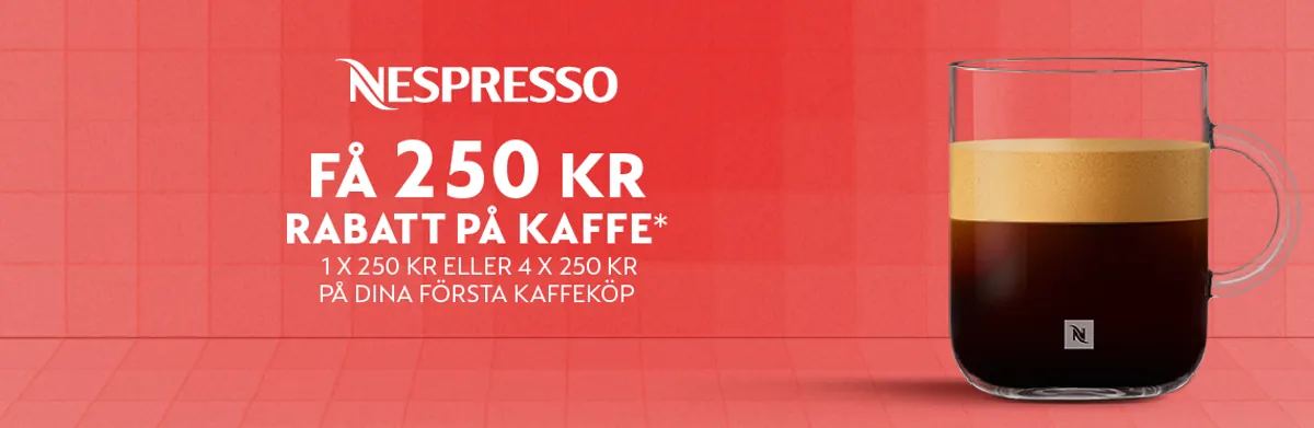 Få kaffe värde upp till 1000 kr