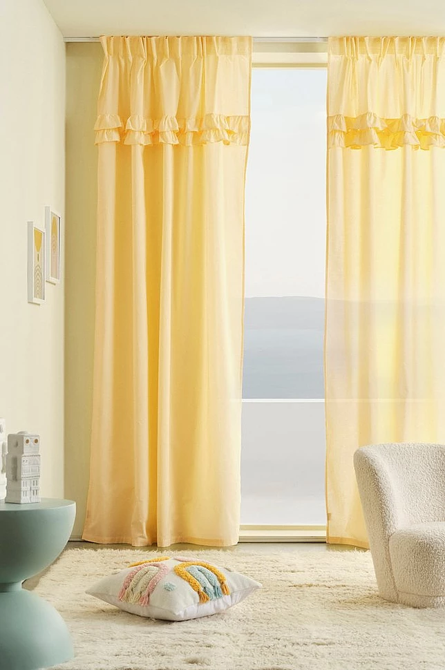 BILLY Gul Gardin Med Volang 2‑pack