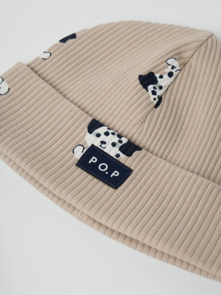 Beige Dalmatinermössa för Baby