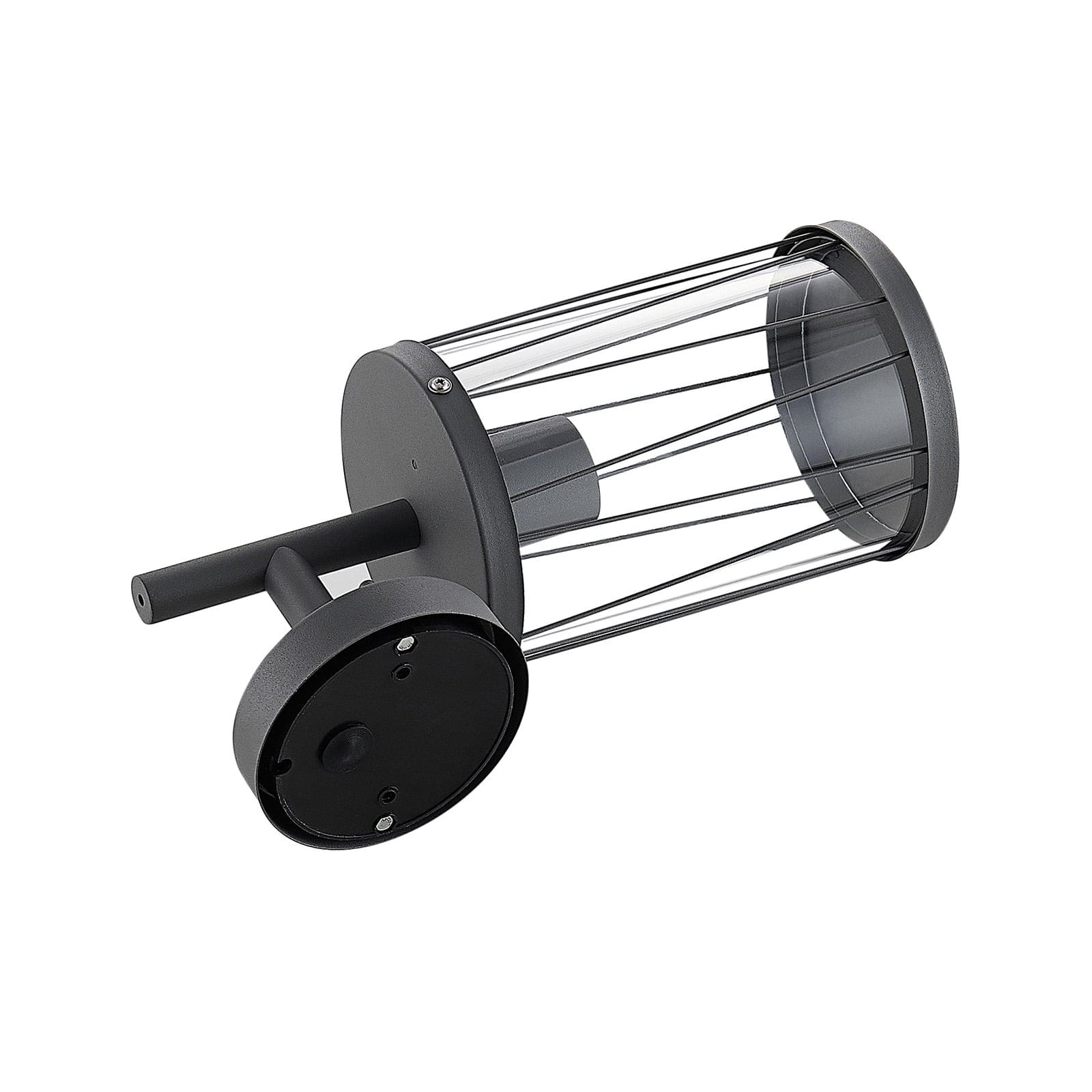 Lindby Yonan rund utomhusvägglampa mörkgrå