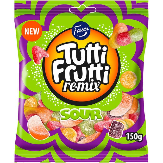 Tutti Frutti Remix Sour, 3 x 150 g från Fazer