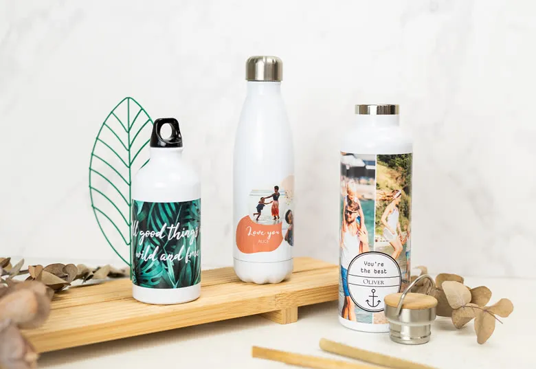 Personlig rostfri vattenflaska med text