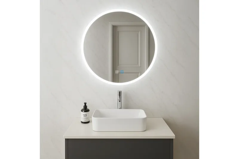 Rund Badrumsspegel med LED-belysning 100 cm