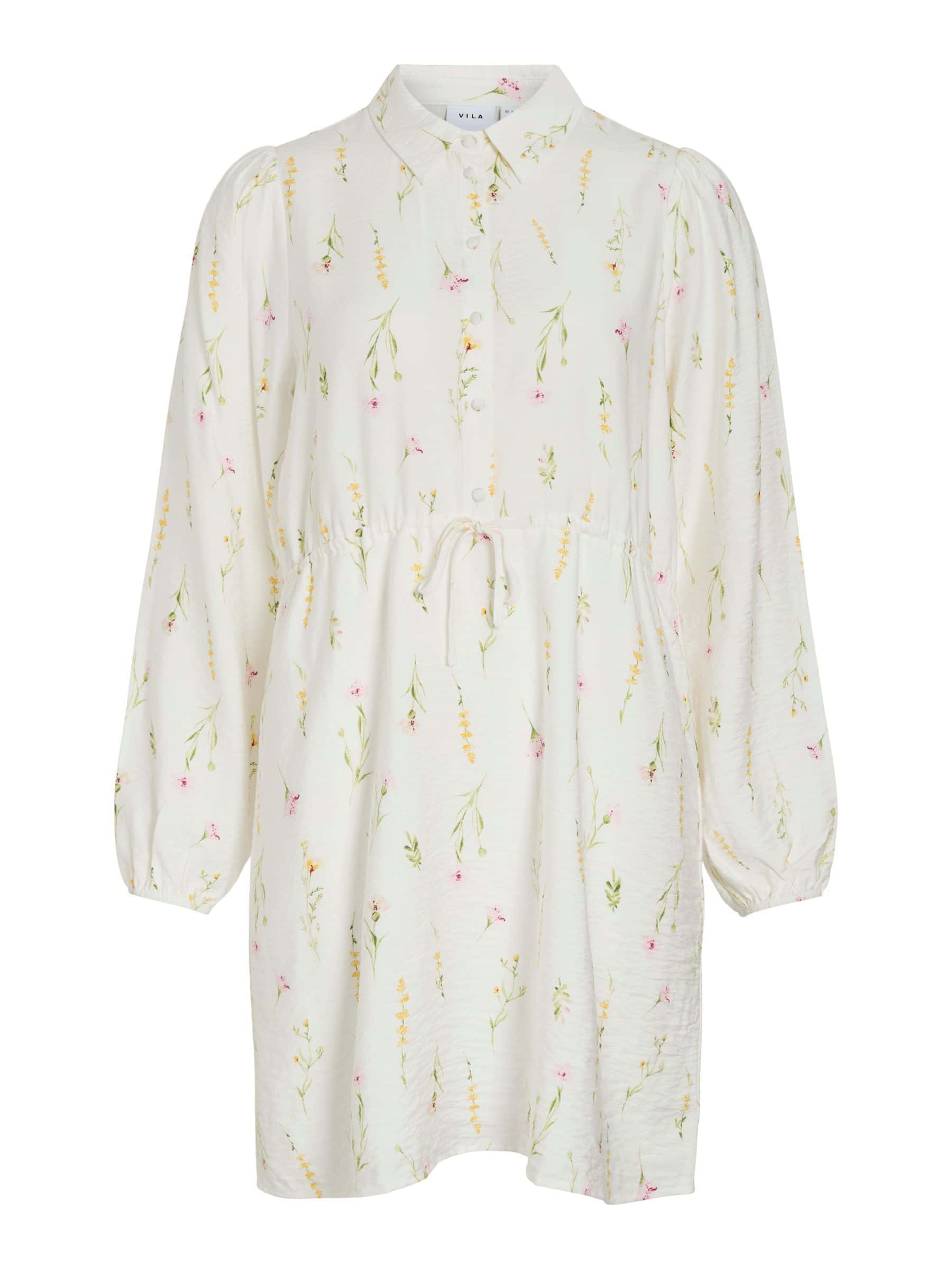 VILA Svart Kort Klänning Med Långa Ärm