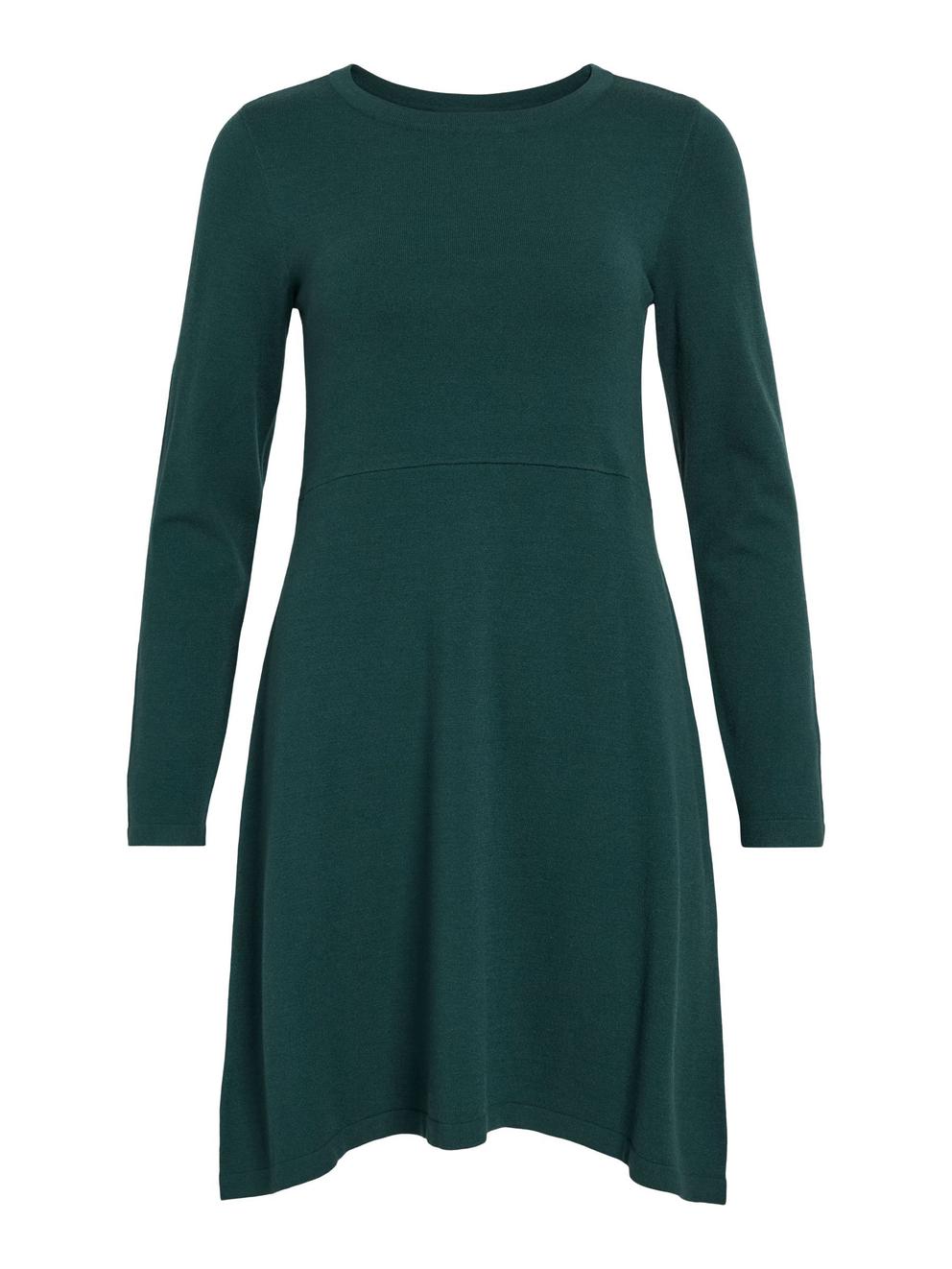 VILA Röd Kort Klänning med Långa Ärm