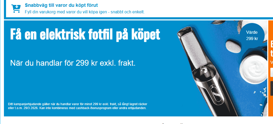 Få en elektrisk fotfil på köpet