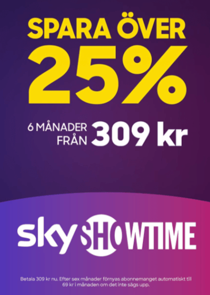Spara över 25 % på SkyShowtime