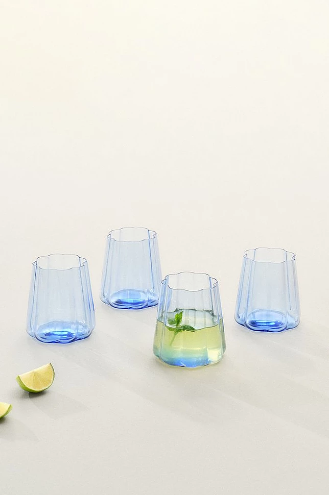 NINA Blå Glas 4-pack För Kök