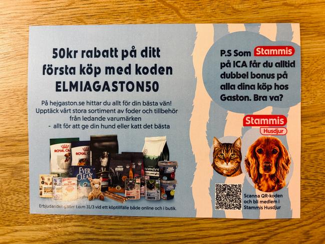 50 kr rabatt på husdjursbutik