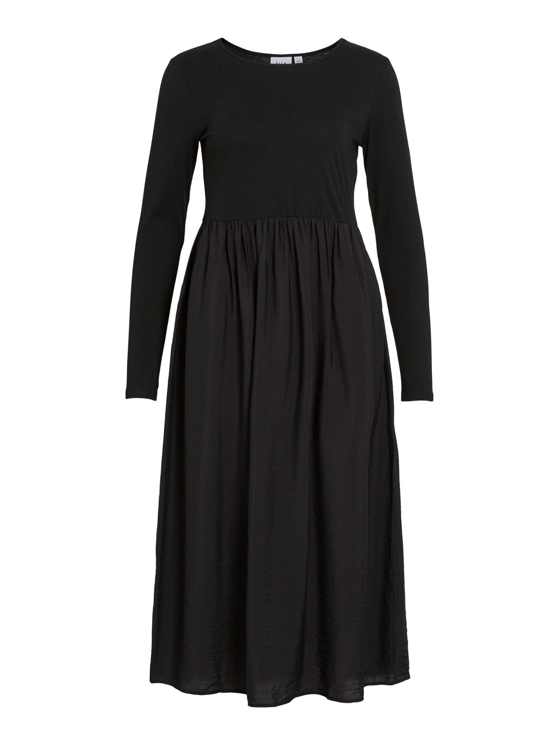 VITONA Svart Maxiklänning med Långa Ärmar