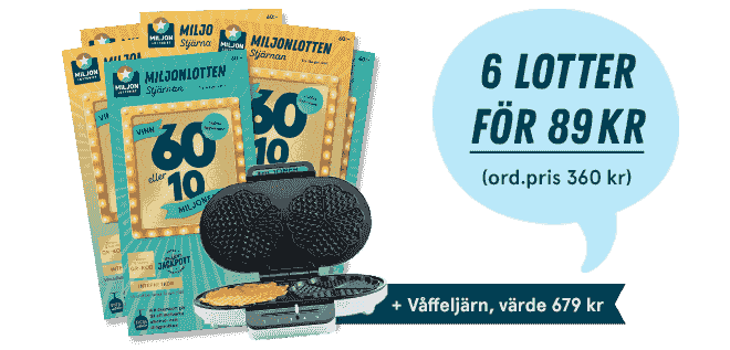 6 lotter för 89 kr med våffeljärn