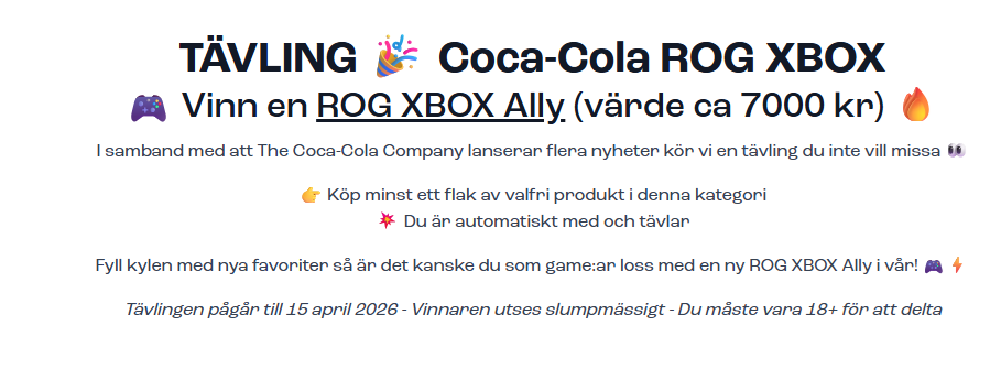 Coca-Cola ROG Xbox Tävling