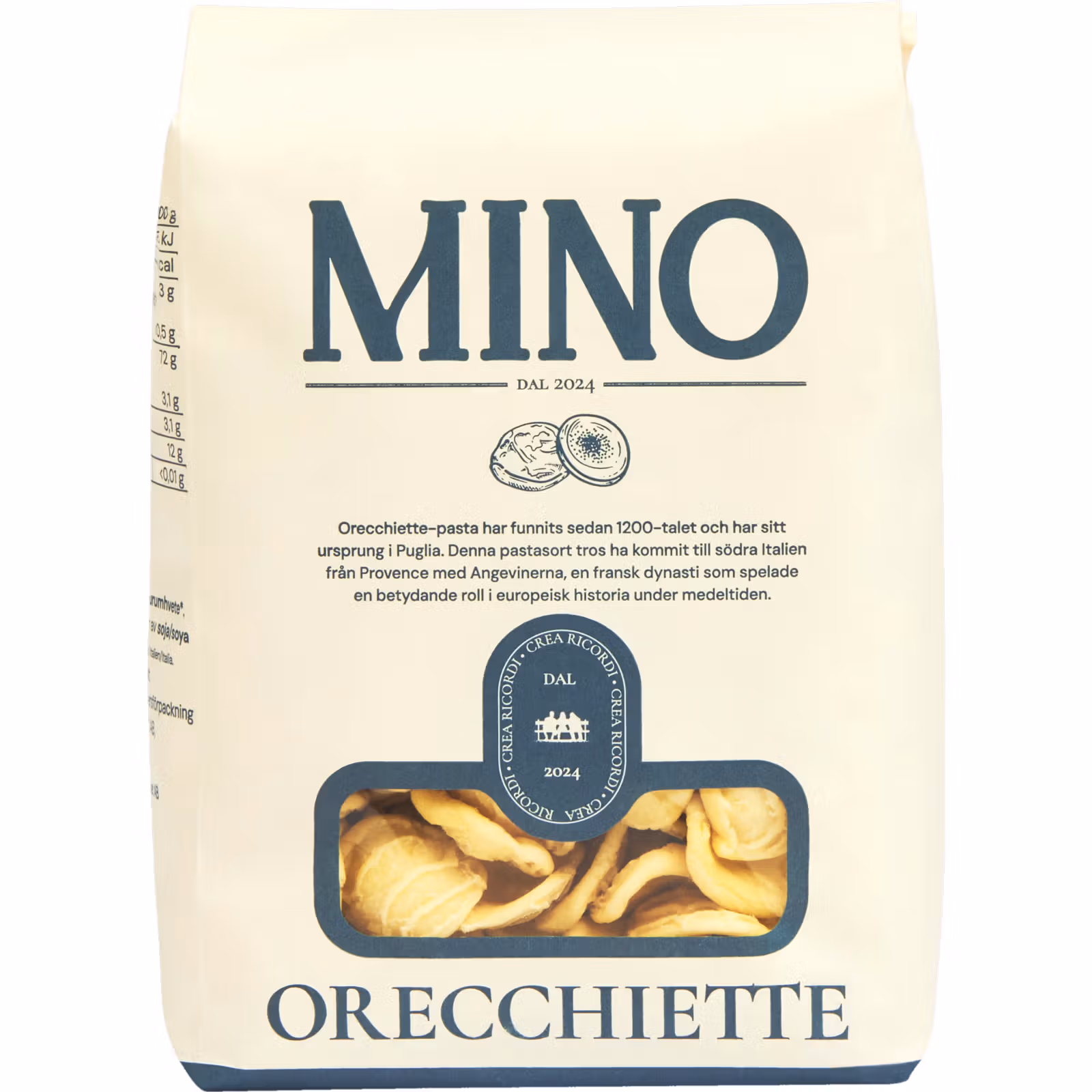 Pasta Orecchiette 400 g från MINO Gratis gåva
