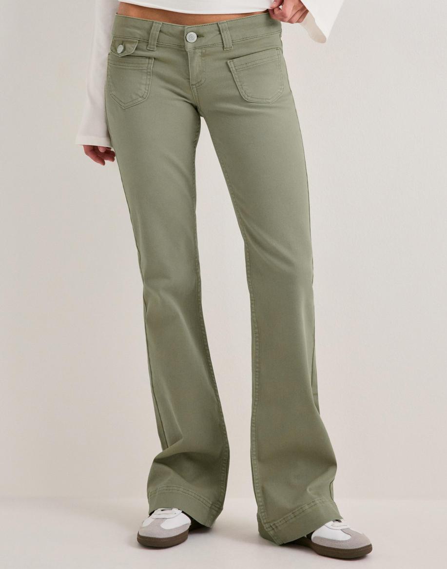 Nelly Super Low Bootcut Jeans Green