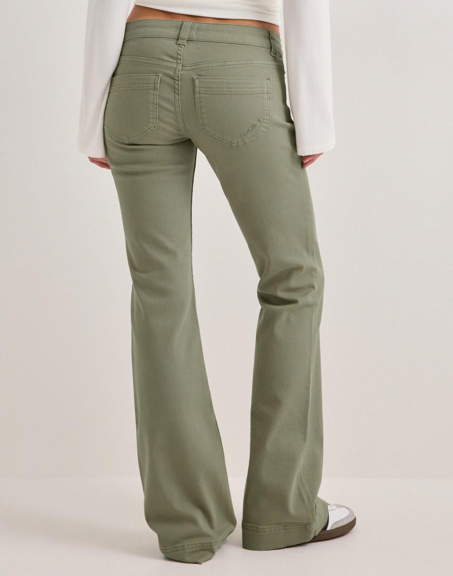 Nelly Super Low Bootcut Jeans Green