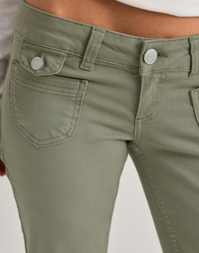 Nelly Super Low Bootcut Jeans Green