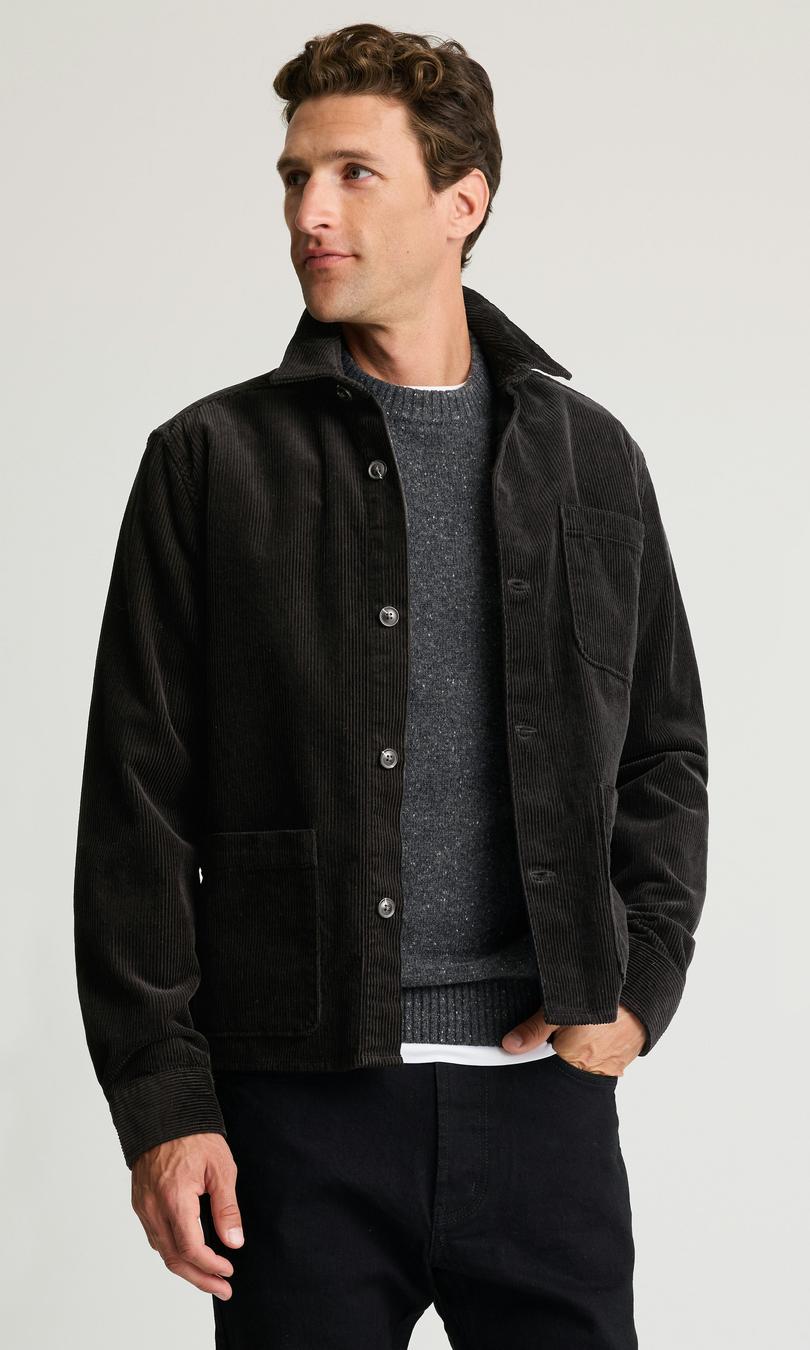 Svart Manchester Overshirt for Herre