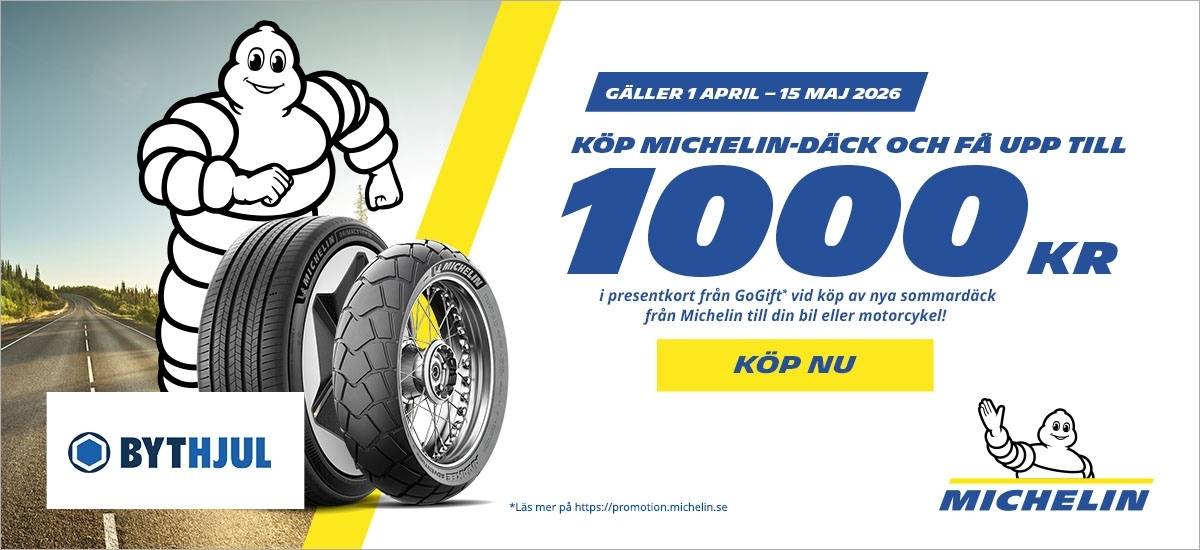 Köp Michelin-däck och få upp till 1000 kr i presentkort