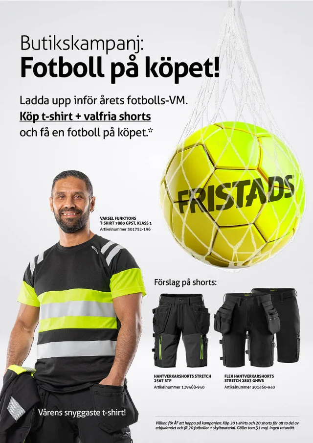 Köp t-shirt och shorts, få en fotboll på köpet