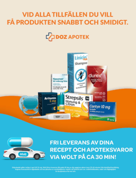 Fri leverans av apoteksvaror hos DOZ Apotek via Wolt