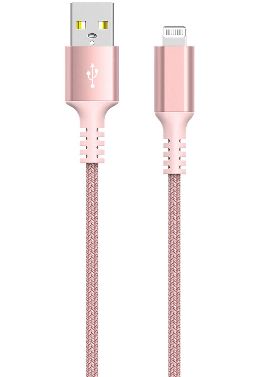 Tygklädd USB-A till Lightning laddkabel 1,5 m