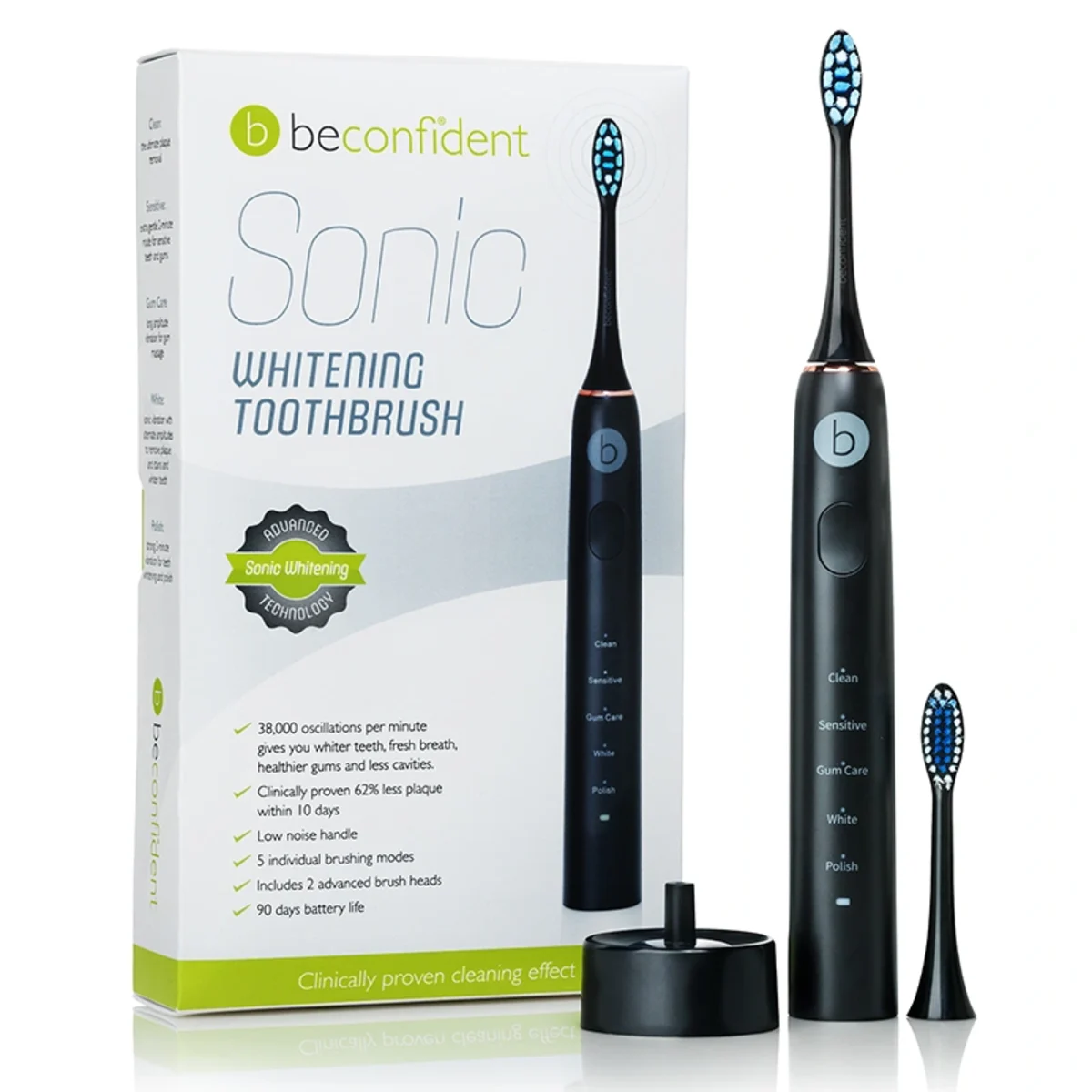 Beconfident Sonic Whitening Tandborste Svart/Roseguld