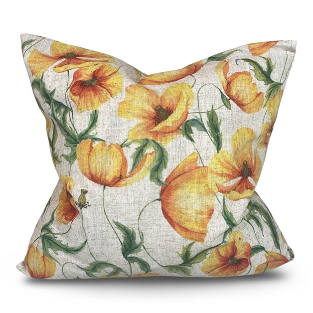 Elegant Poppy Love Cushion Cover