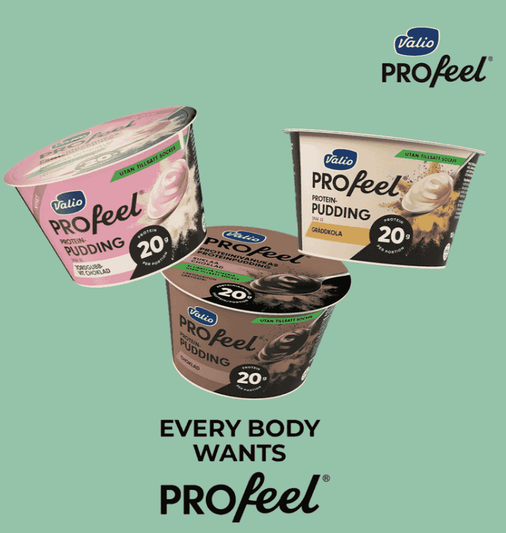 7 kr återbäring på Valio PROfeel proteinpudding 180 g