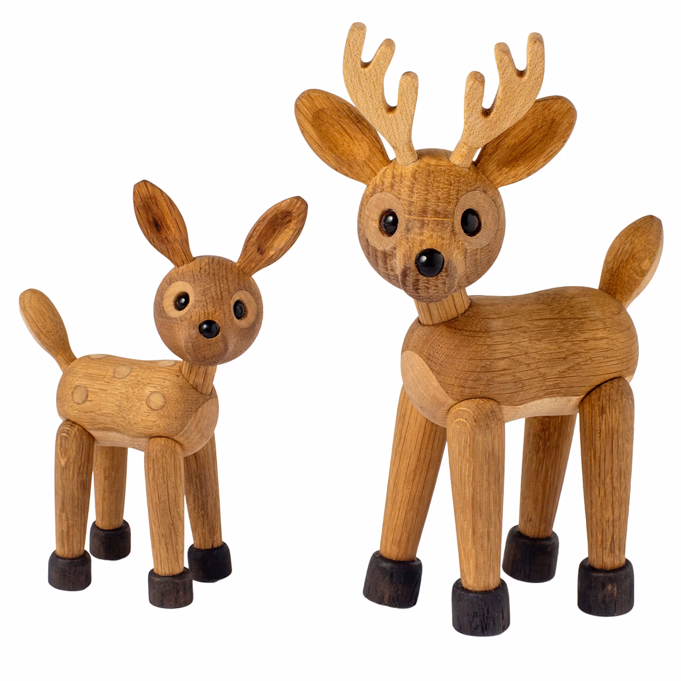 Spirit Deer Set med Träfigurer i Ek