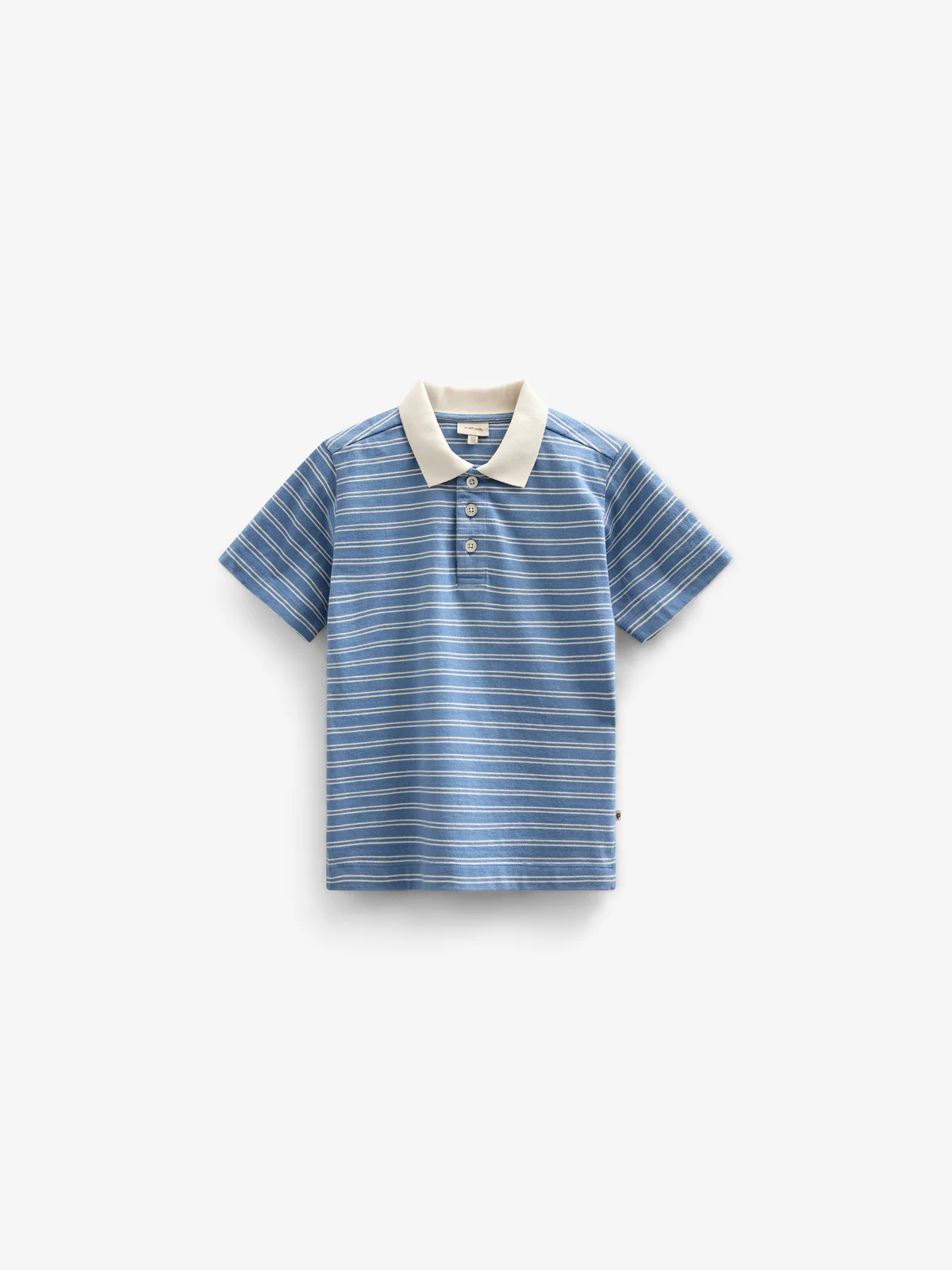 Dusty Blue Striped Tween Poloshirt
