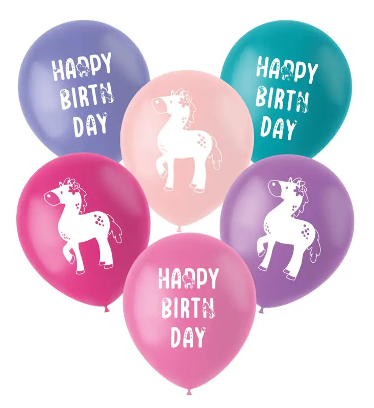 Latexballonger Happy Horses Flerfärgade 3-pack