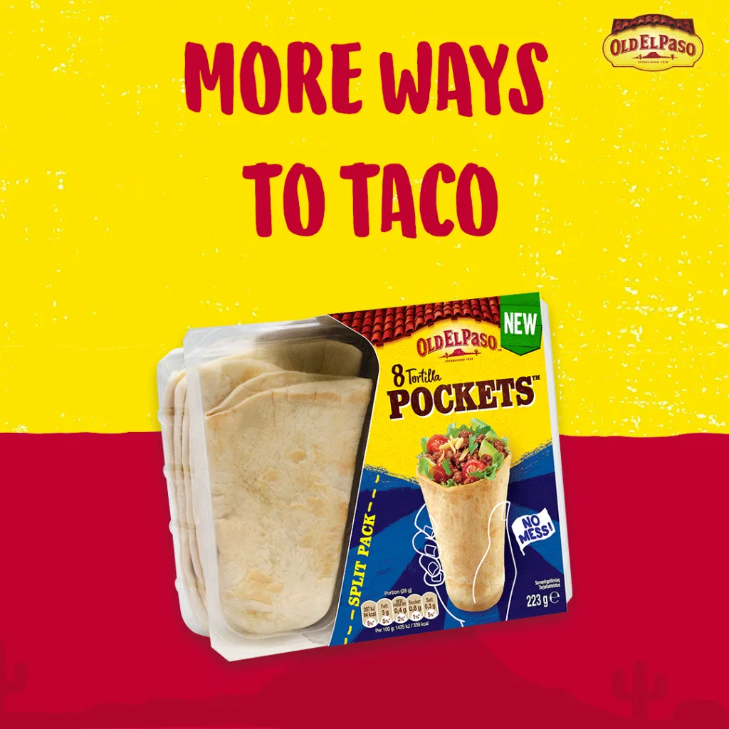15 kr Cashback på Old El Paso Tortilla Pockets