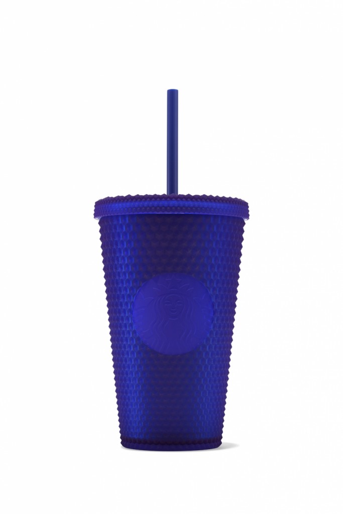 Starbucks Blue Soft Touch Bling Cup 16oz