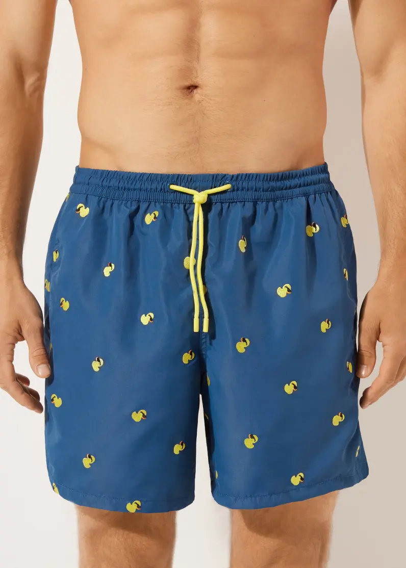 Stilrena mönstrade badshorts för herr