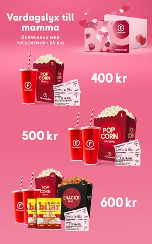 Köper du för 350 kronor eller mer, så får du en valfri presentbox på köpet hos Filmstaden!
