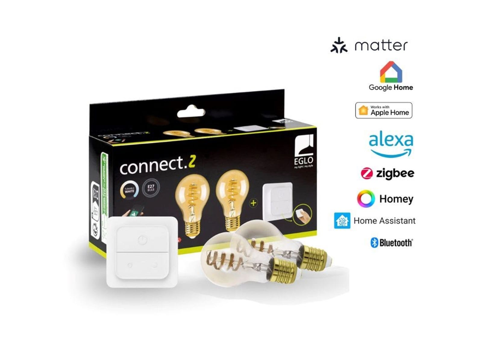 EGLO E27 LED A60 CCT 7W Amber 2-Pack
